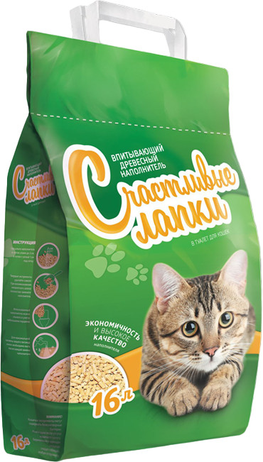 Наполнитель для кошачьего туалета «Счастливые лапки» | Чистые лапки