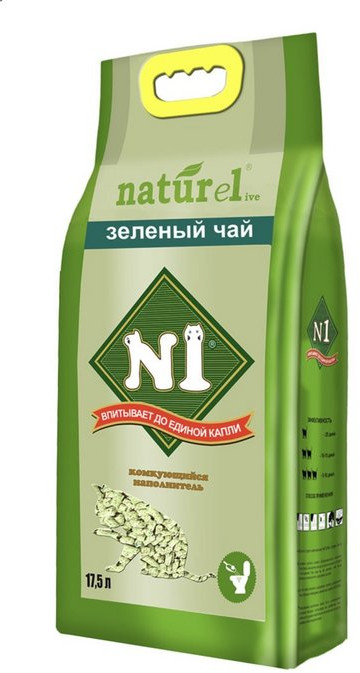 Наполнитель для кошачьего туалета комкующийся «Зеленый чай» | Naturel | N1