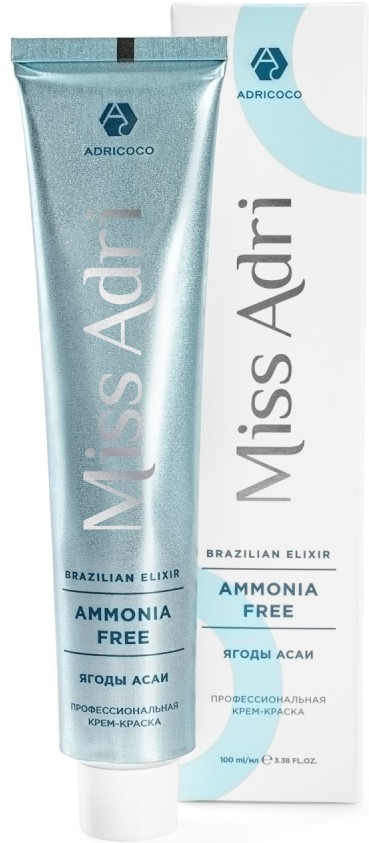 Крем-краска для волос профессиональная, оттенок 5.0 Светлый коричневый | Brazilian elixir ammonia free | Adricoco