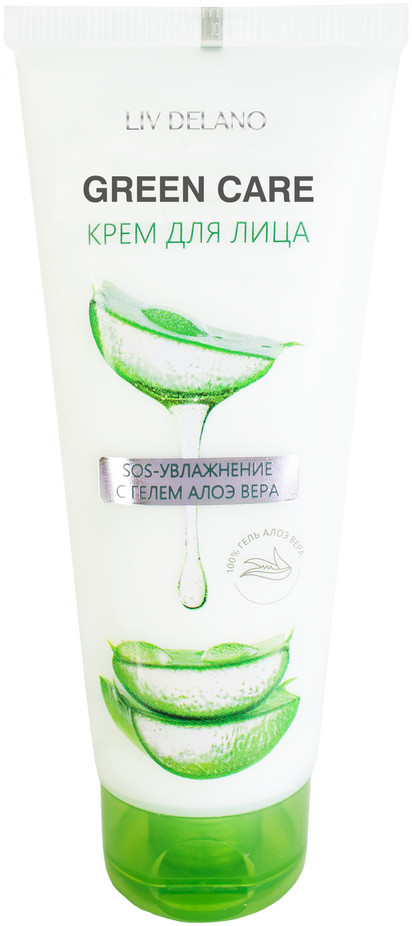 Крем для лица с гелем алоэ вера | Green Care | Liv Delano