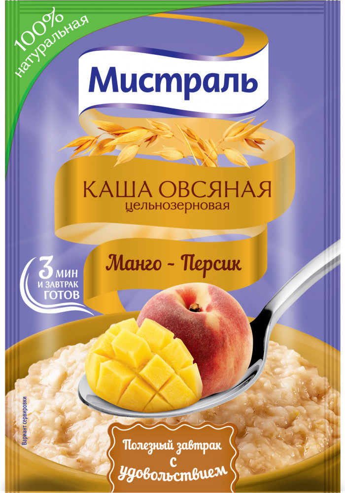 Каша овсяная «Манго-персик» | Мистраль