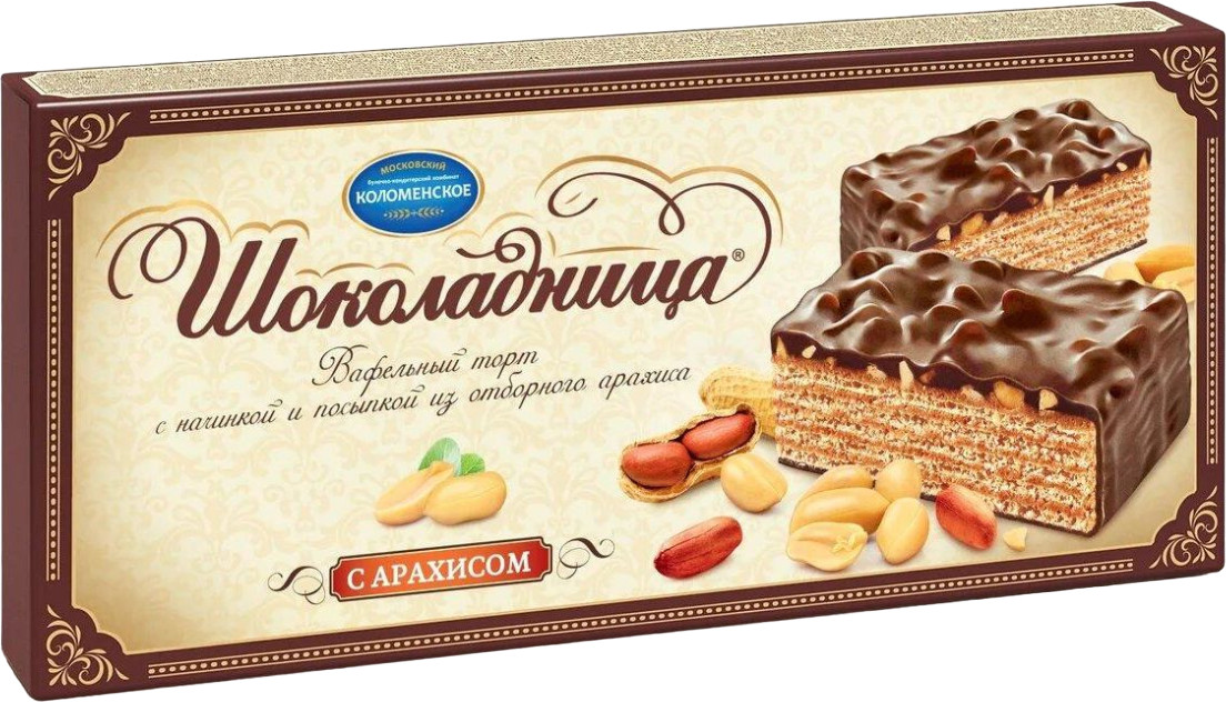Торт вафельный «Шоколадница с арахисом» | Коломенский