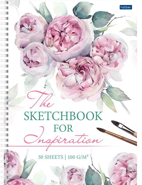 Скетчбук | Акварельные цветы | Hatber