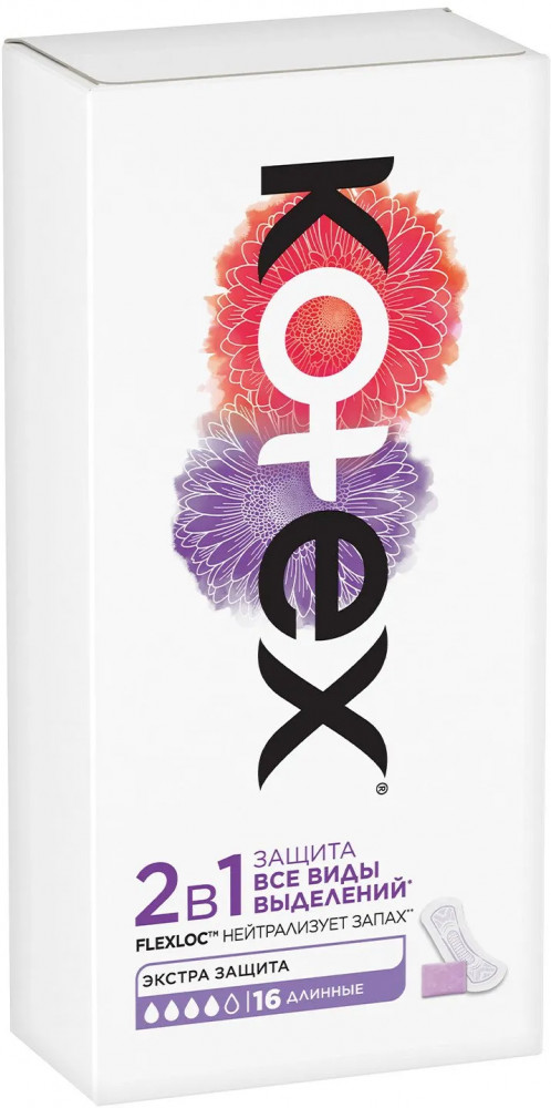 Прокладки женские 2 в 1 «Extra Protect Liners» | Kotex