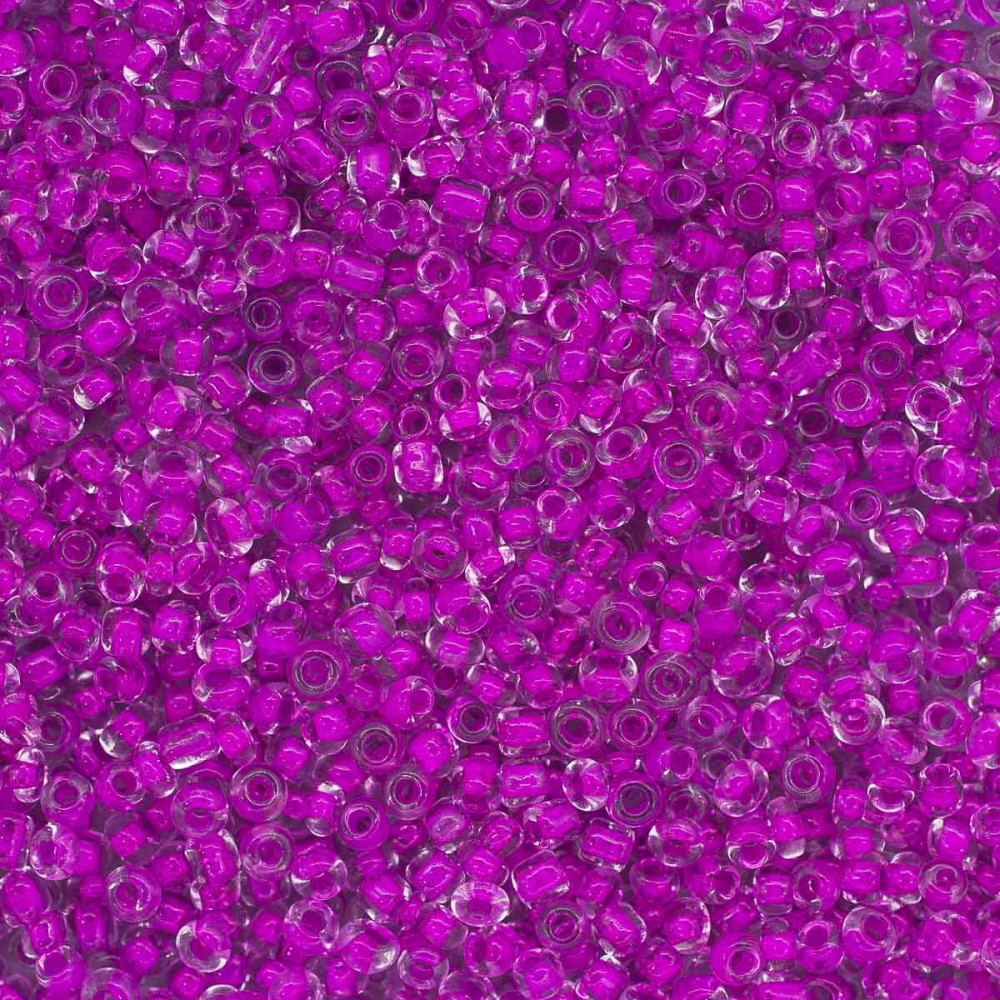 Бисер прозрачный с цветным центром, цвет 139 цикламен | Astra&Craft