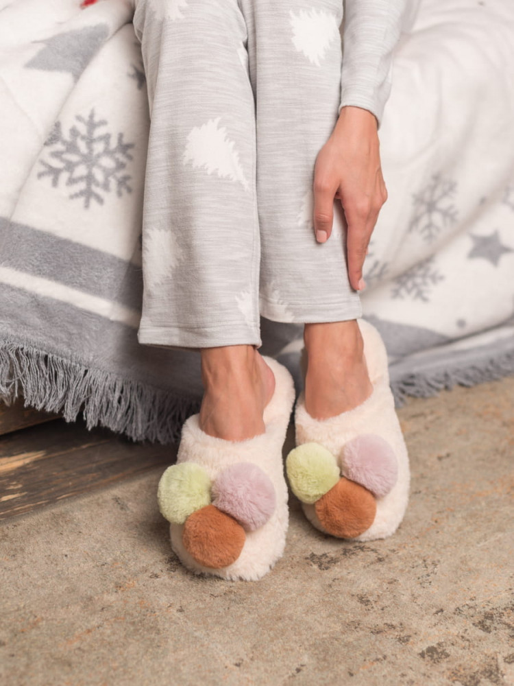 Тапочки женские «Softy» | С помпонами | Arya