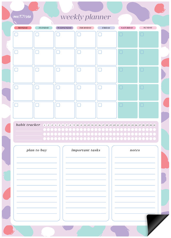 Планер магнитный с маркером «Bright color» | Meshu