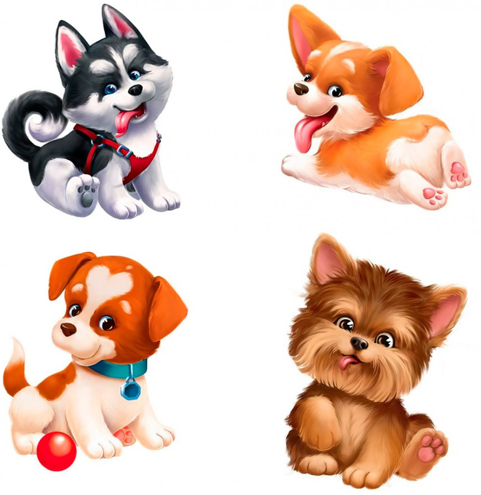 Набор термотрансферов «Забавные щенята» | Арт Узор