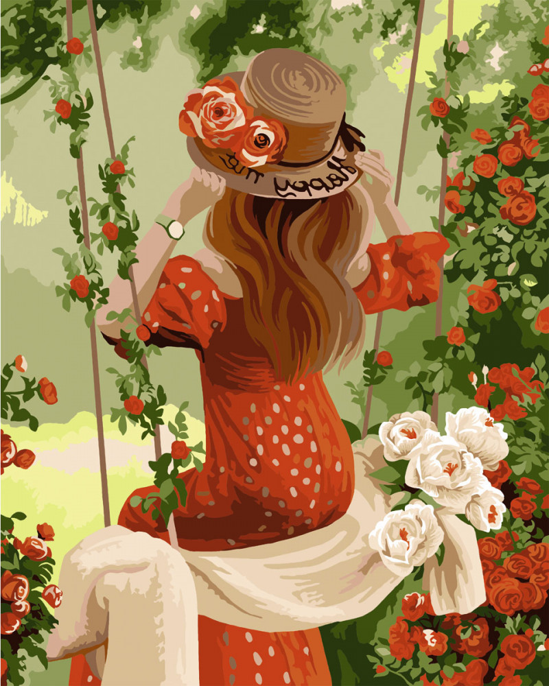 Картина по номерам «Садовые качели» | Русская живопись