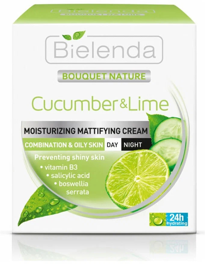 Крем для лица дневной/ночной матирующий | Огурец&Лимонка | Bielenda