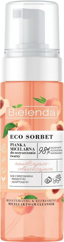 Пенка для умывания мицеллярная увлажняющая «Peach» | Eco Sorbet | Bielenda