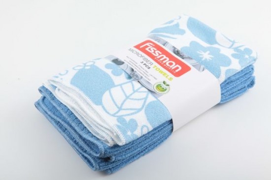 Комплект кухонных полотенец (41х48 - 3 шт.) (голубые) | Fissman