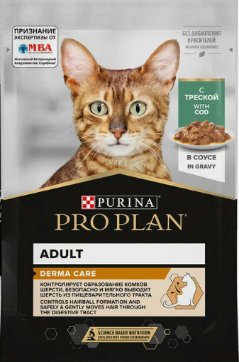 Корм для кошек с чувствительной кожей с треской в соусе | Elegant | Purina Pro Plan