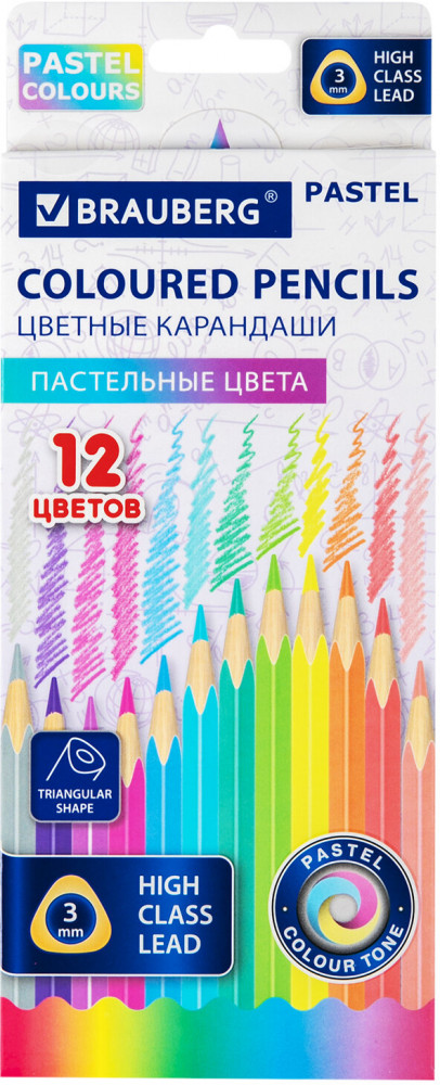 Набор карандашей цветных «Pastel» | Brauberg