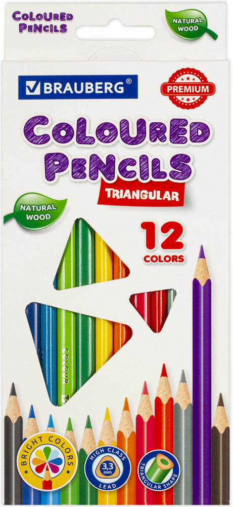 Набор карандашей цветных | Premium | Brauberg