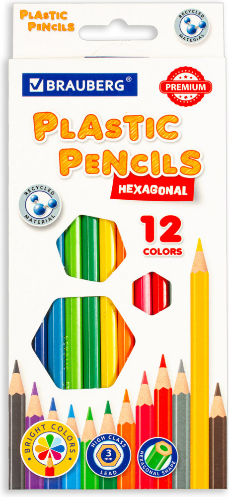 Набор карандашей цветных | Premium | Brauberg