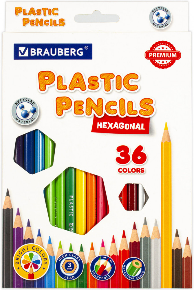 Набор карандашей цветных | Premium | Brauberg