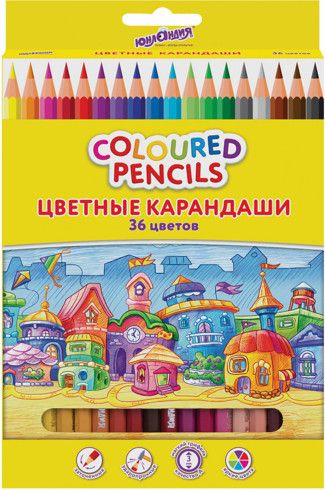 Набор цветных карандашей | Домики | Юнландия