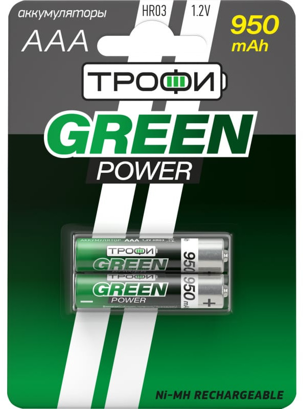 Набор аккумуляторов никель-металлгидридный ААА | ТРОФИ