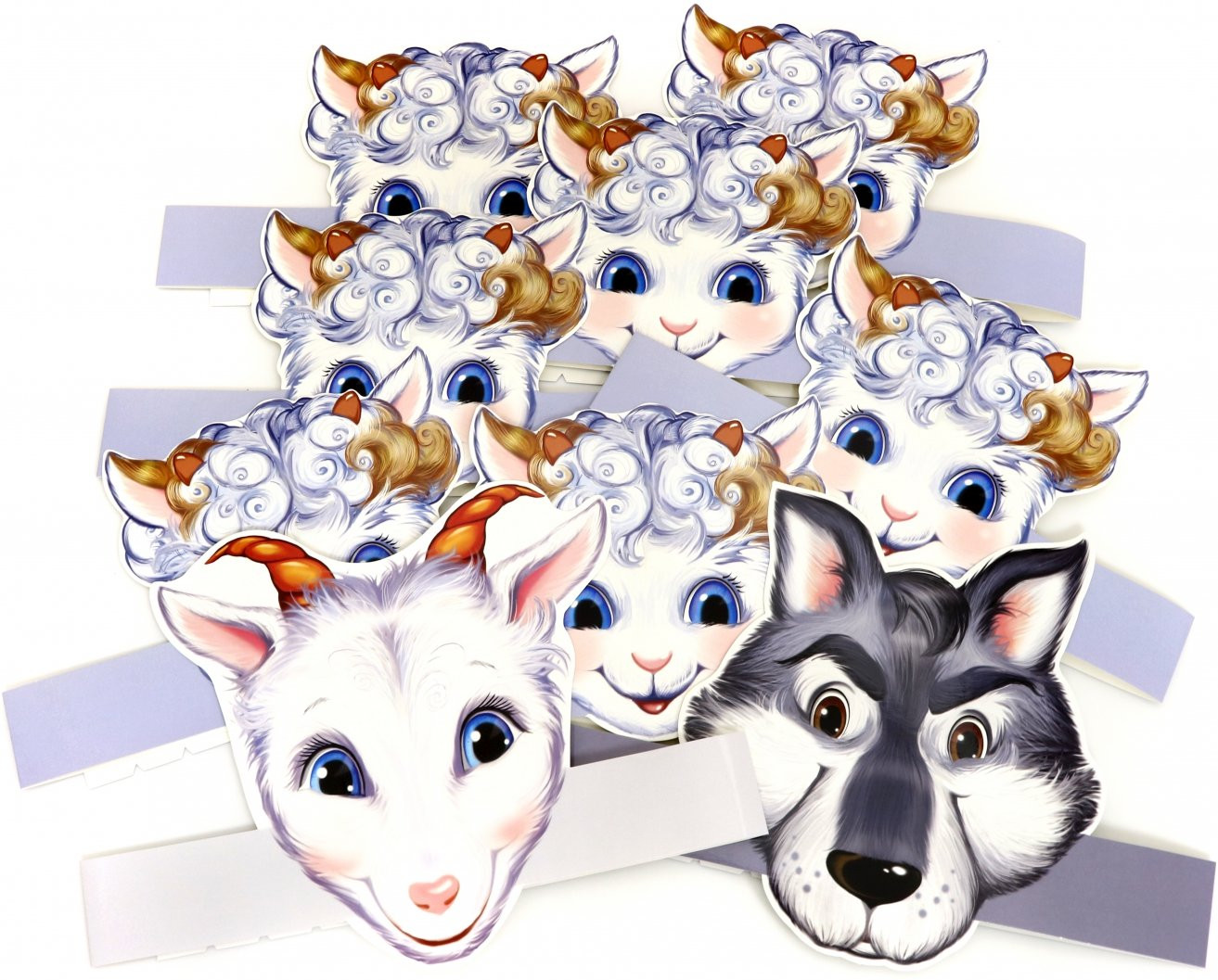 Комплект масок-ободков «Волк и семеро козлят» | Маски-ободки