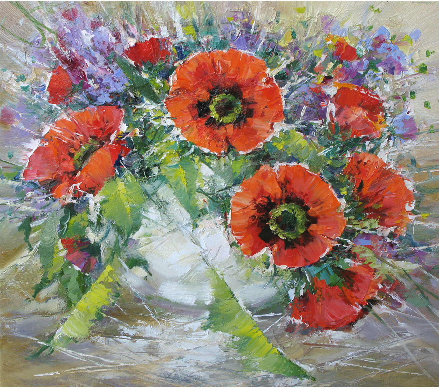 Мозаика алмазная «Букет маков» | Остров сокровищ