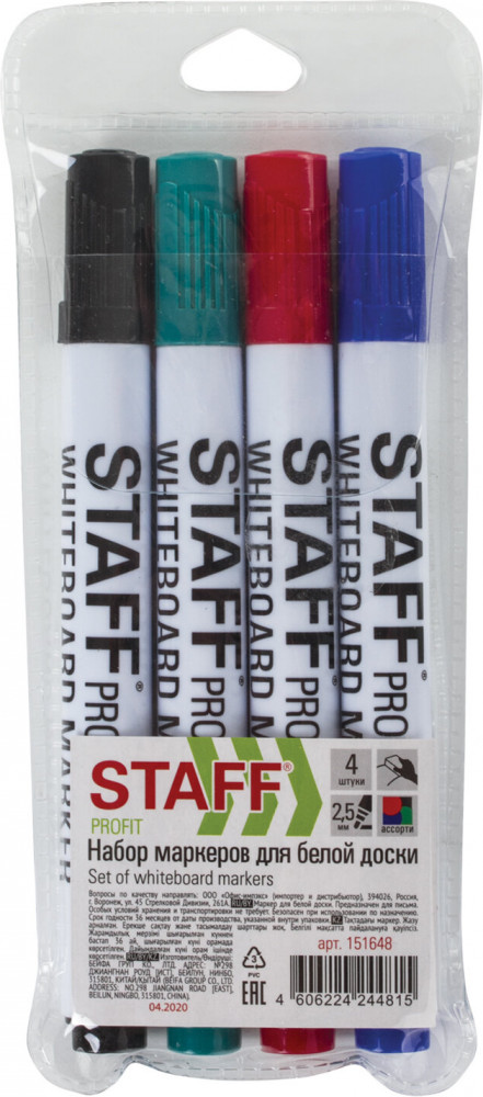 Набор маркеров для белой доски | Profit | Staff