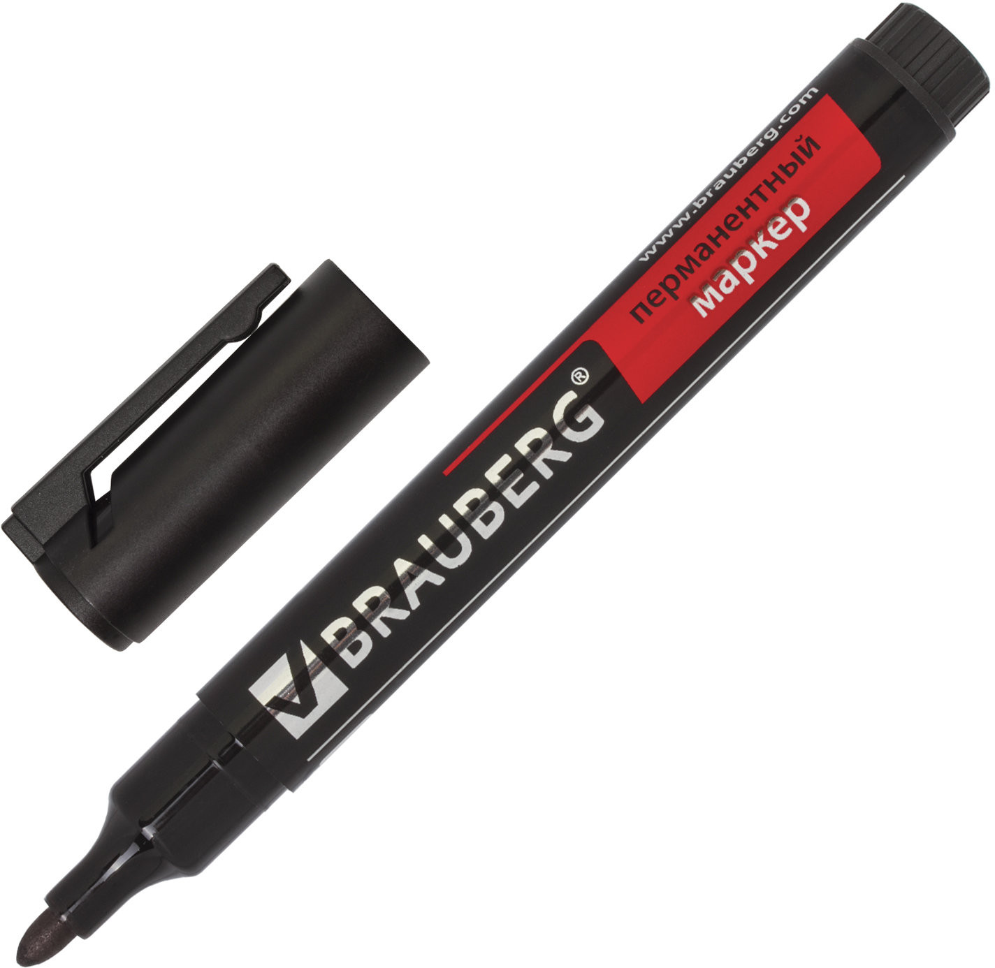Маркер перманентный, чёрный | Energy | Brauberg