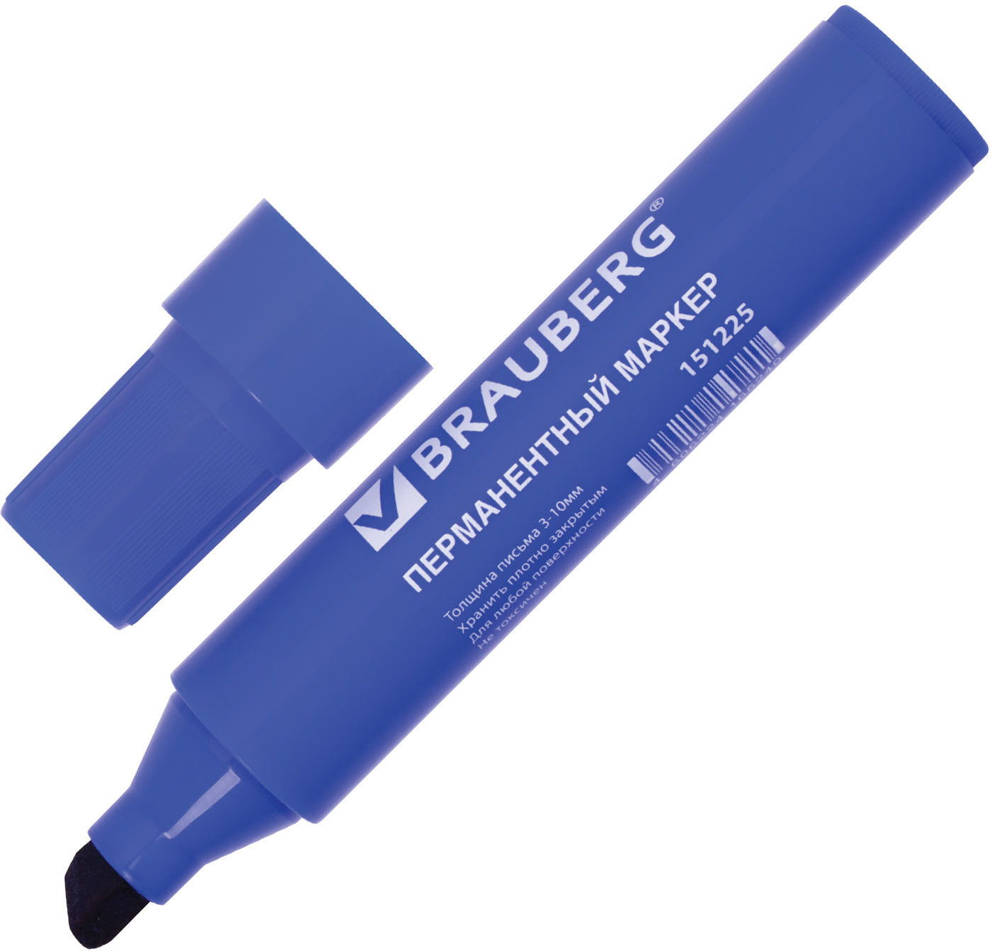 Маркер перманентный, синий | Jumbo | Brauberg