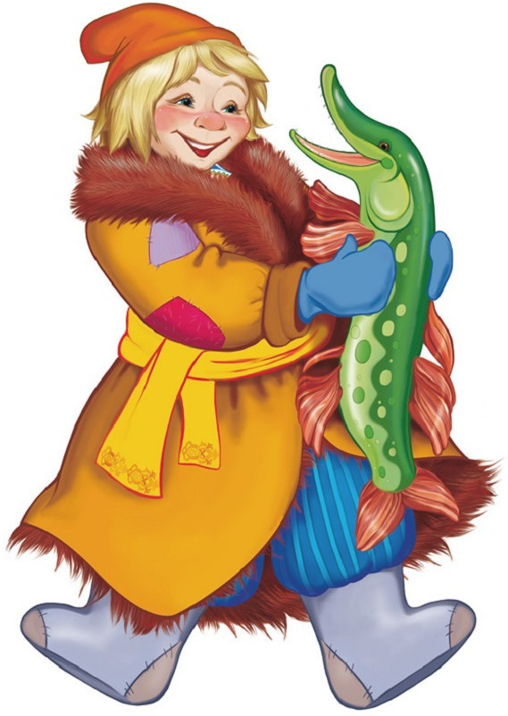 Плакат вырубной «Емеля с щукой» | Фигурная вырубка