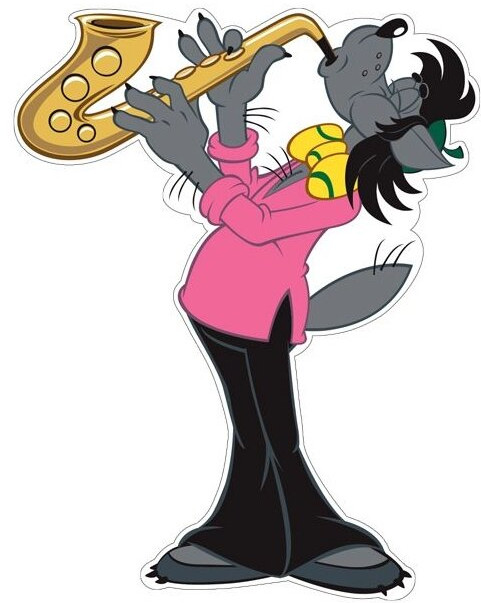 Плакат вырубной «Волк с трубой» | Фигурная вырубка