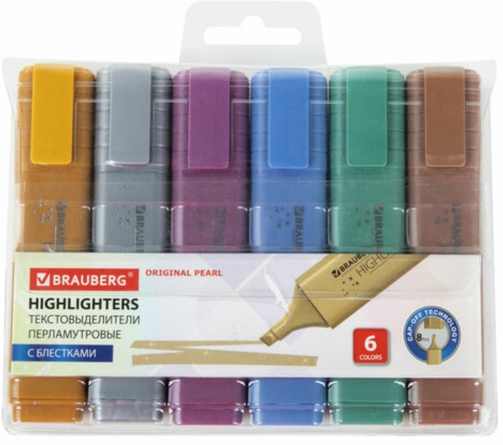 Набор текстовыделителей перламутровых | Original Pearl | Brauberg
