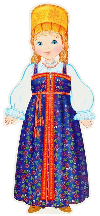 Плакат вырубной «Девочка в русском костюме» | Плакат вырубной А3