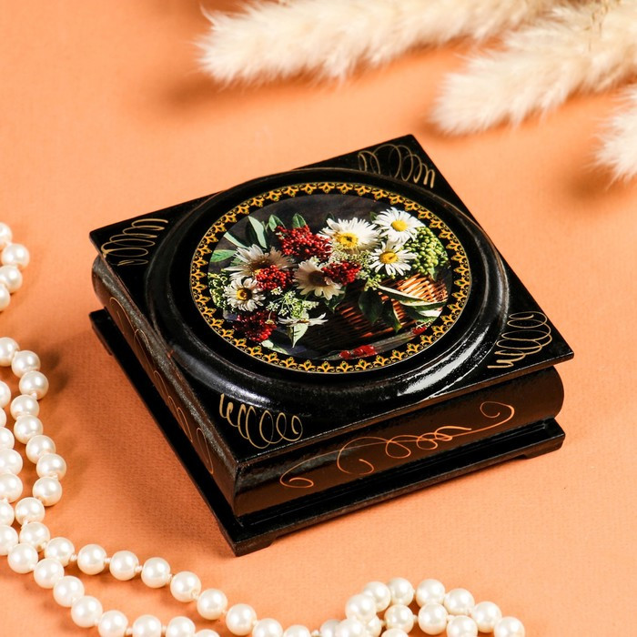 Шкатулка «Цветы» | Лаковая миниатюра