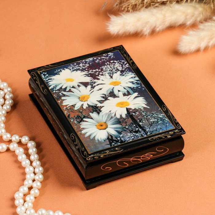 Шкатулка «Герберы» | Лаковая миниатюра