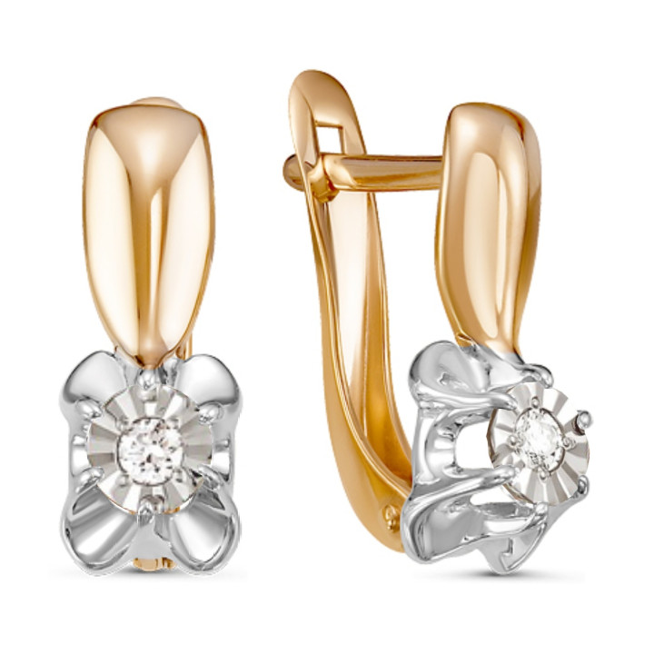 Серьги из золота с бриллиантами | Lucente Бриллианты Якутии
