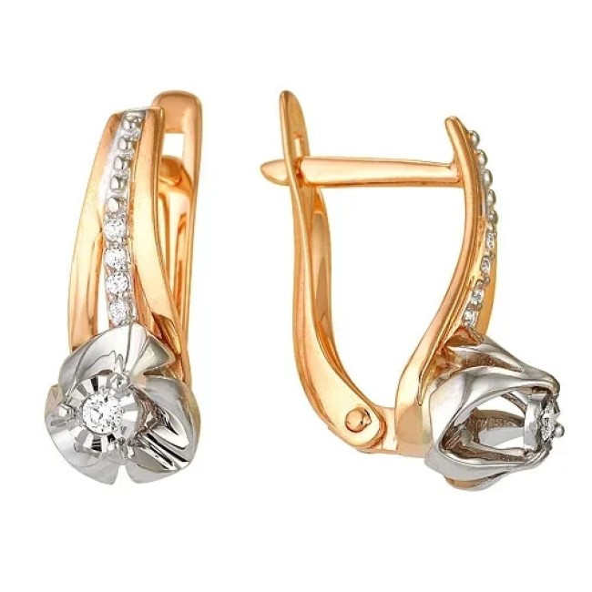 Серьги из золота с бриллиантами | Lucente Бриллианты Якутии