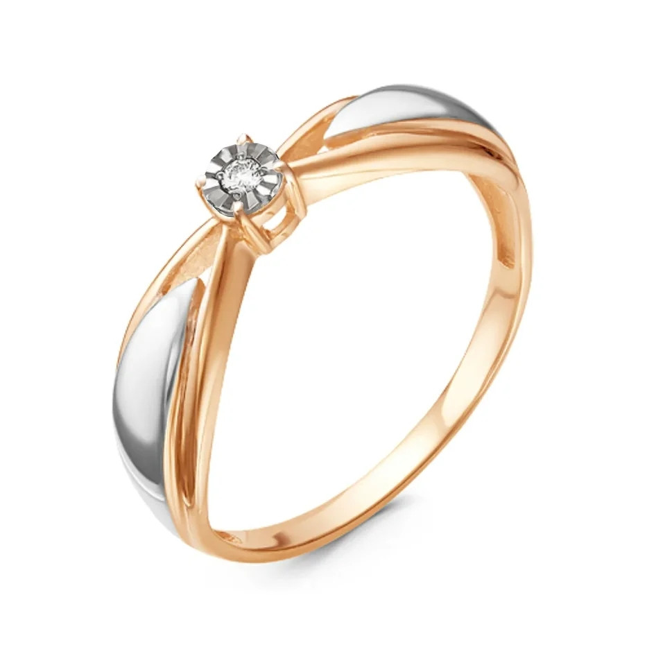 Кольцо из золота с бриллиантом | Lucente Бриллианты Якутии