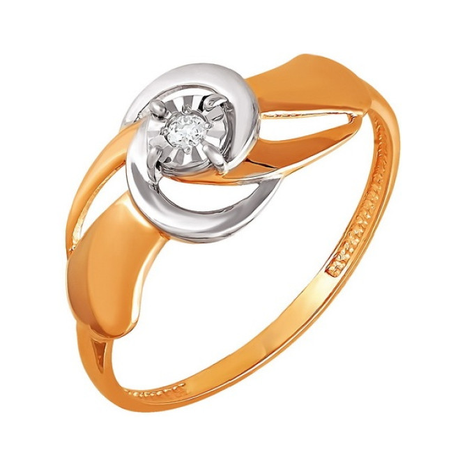 Кольцо из золота с бриллиантом | Lucente Бриллианты Якутии