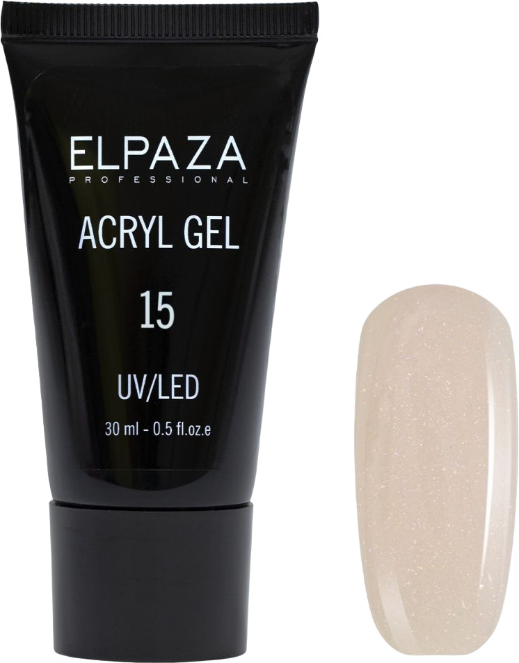 Акригель для наращивания ногтей, оттенок 15 Розовый опал | Elpaza Professional