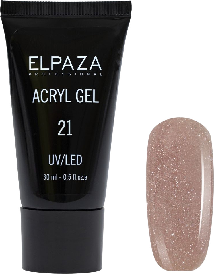 Акригель для наращивания ногтей, оттенок 21 Розовый натуральный | Elpaza Professional