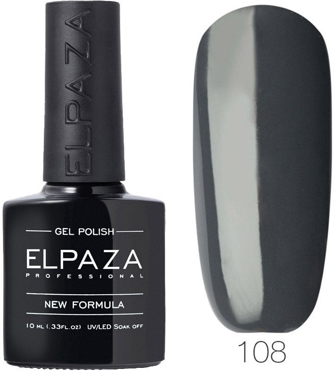 Гель-лак для ногтей, оттенок 108 Мокрый асфальт | Elpaza Professional