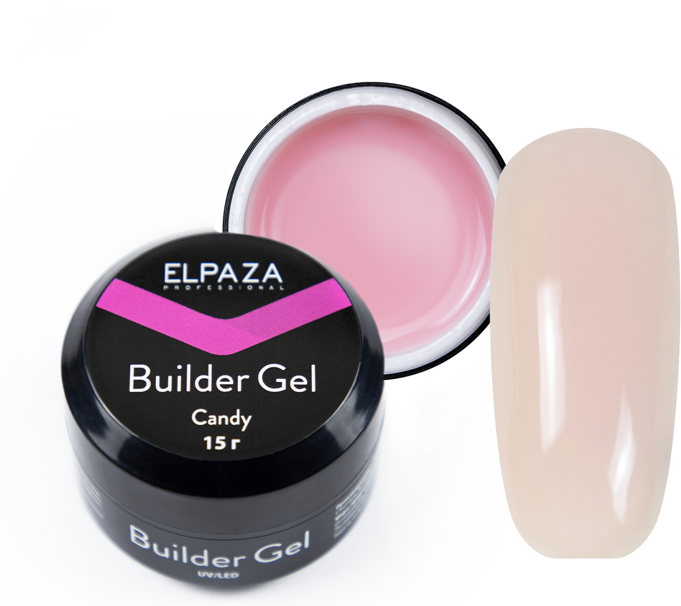 Гель для наращивания ногтей камуфлирующий, оттенок Candy | Elpaza Professional