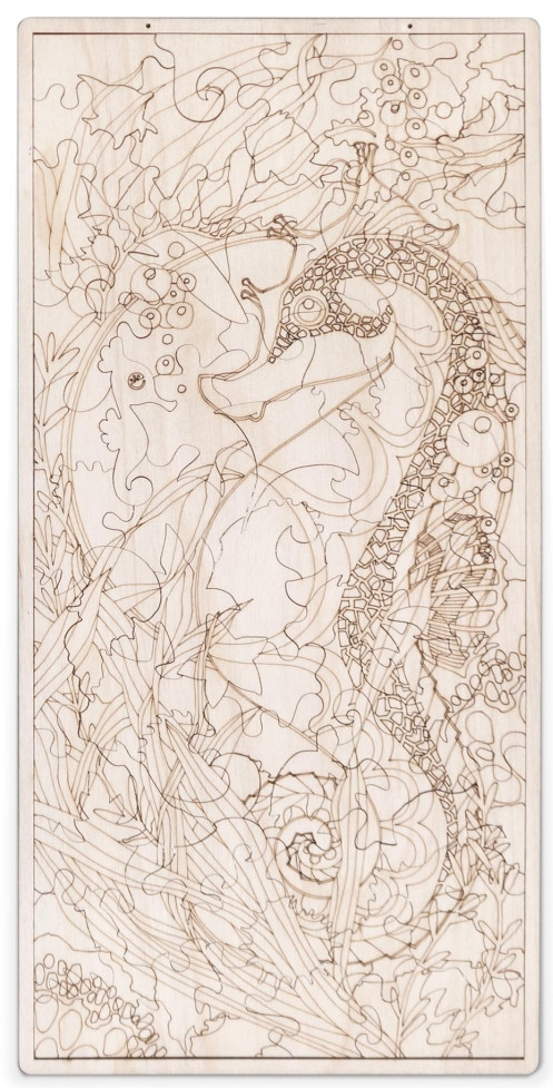 Пазл-раскраска «Морской конёк» | Пазлы и головоломки | Lemmo