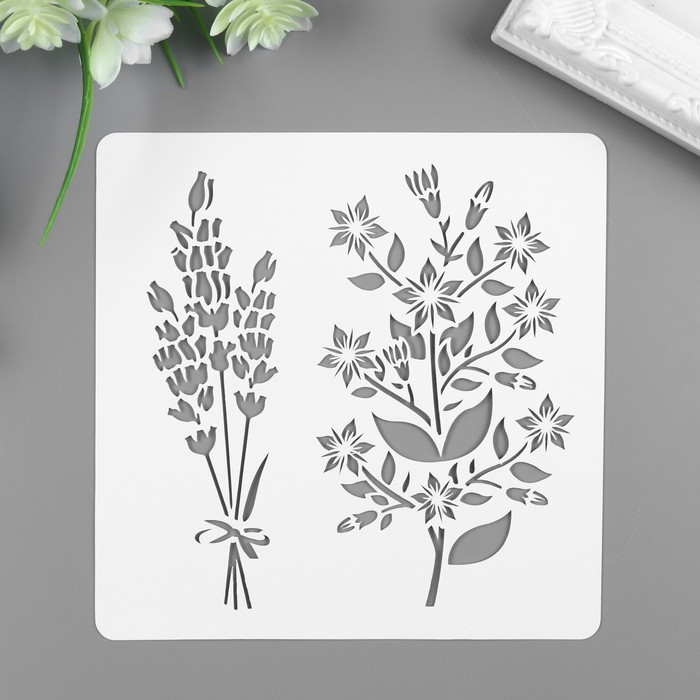 Трафарет «Два цветка» | Твори сейчас