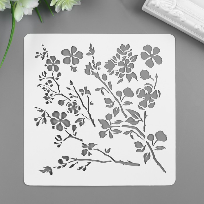 Трафарет «Цветочные ветки» | Твори сейчас