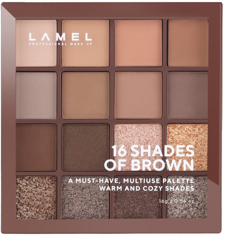 Палетка теней для век, оттенок 16-3 Shades of Brown | Lamel
