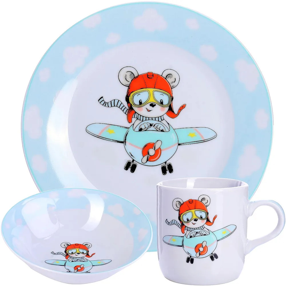 Набор посуды «Мишка-Пилот» | Loraine