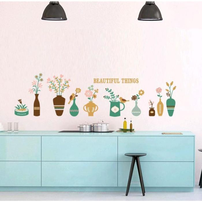 Наклейка интерьерная «Цветы в вазах»
