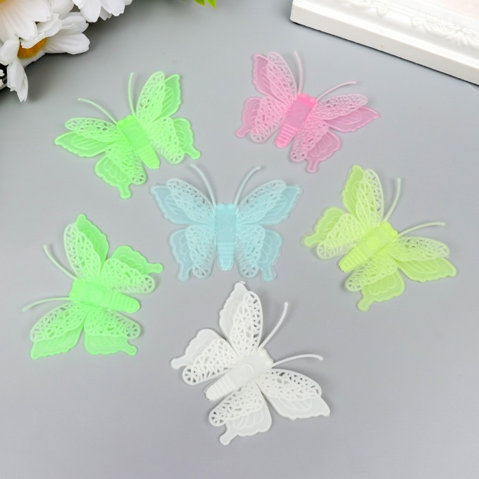 Набор наклеек фосфорных «Ажурные бабочки»