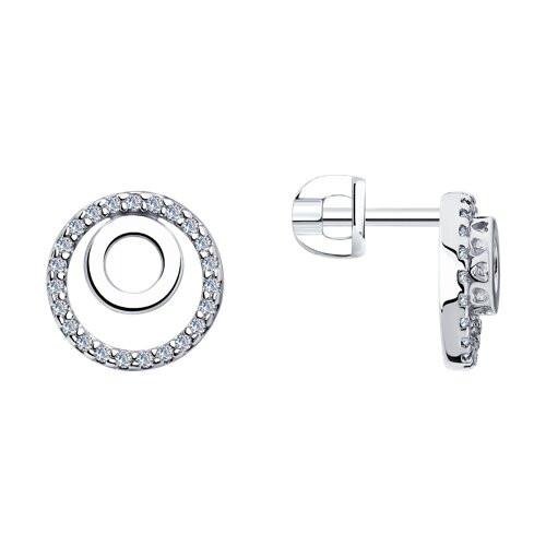 Серьги из серебра с фианитами | SOKOLOV